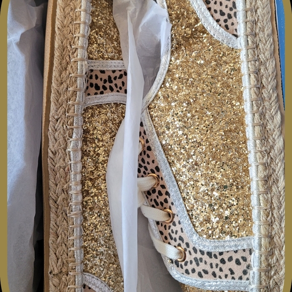 Kylie Glitter & Animal Print Sneakers Sz 11 NIB 1" Platform Holiday Ready - Picture 2 of 6